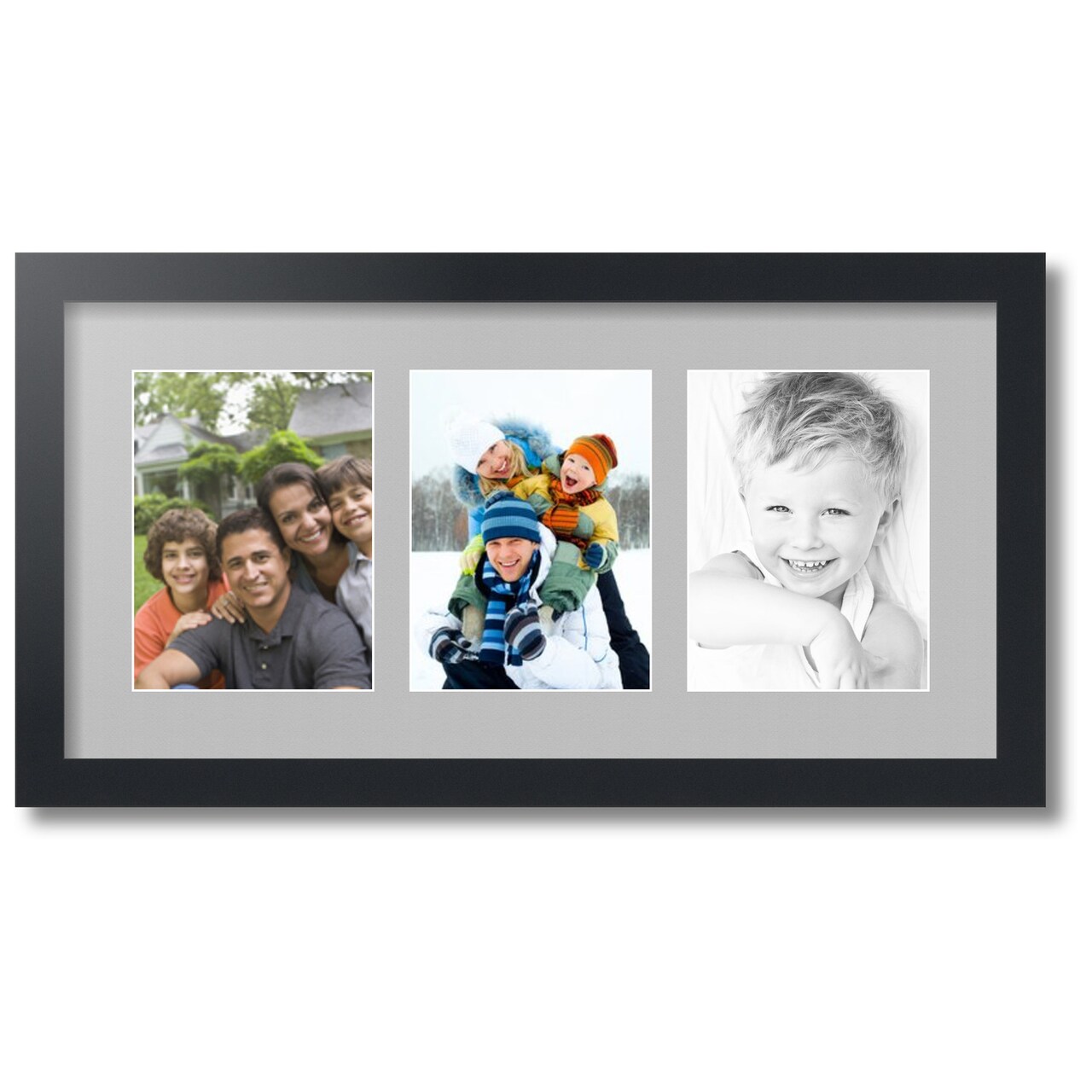 ArtToFrames Collage Photo Picture Frame with 3 - 6x8 inch Openings, Framed in Black with Over 62 Mat Color Options and Plexi Glass (CSM-3926-782)